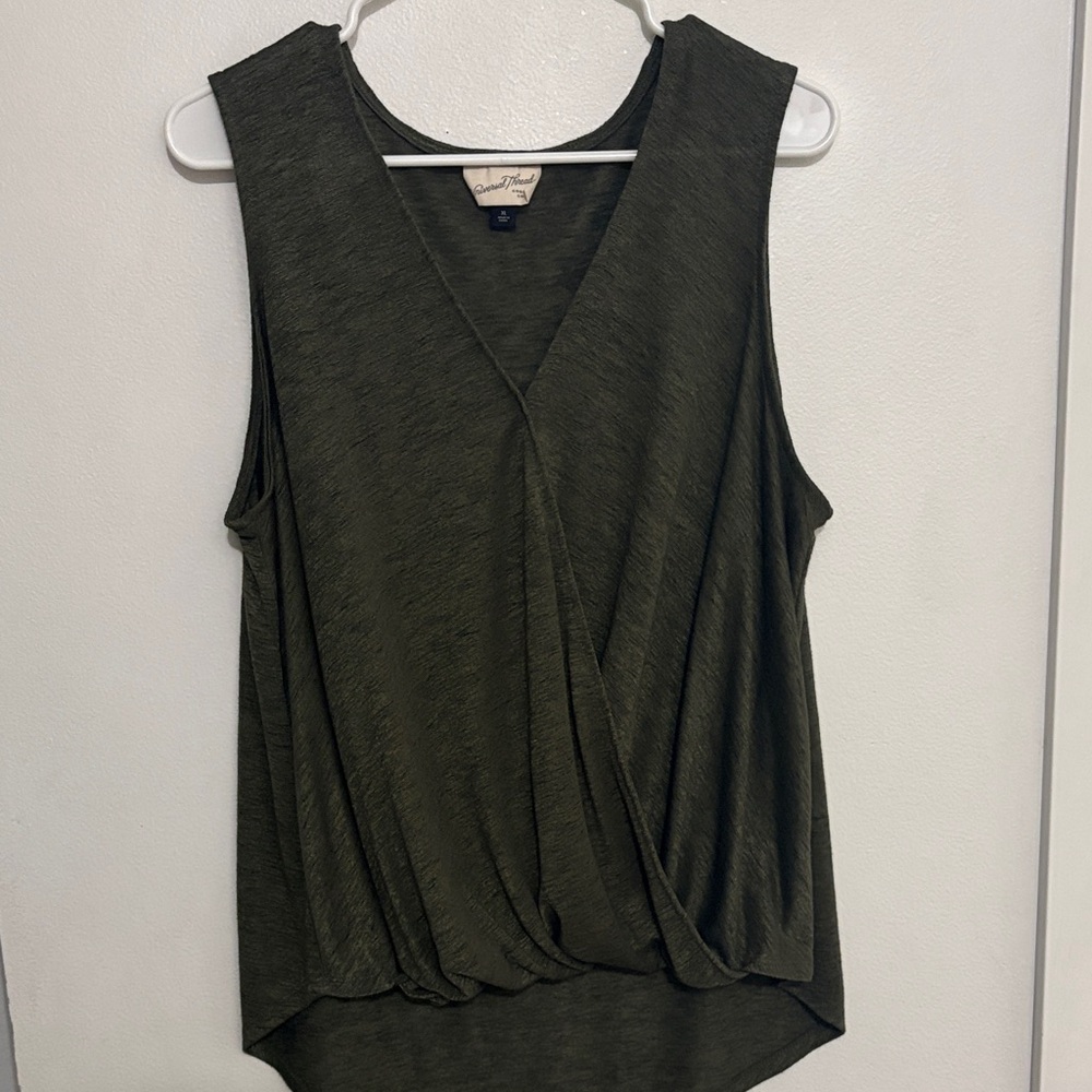 Universal Thread Olive Green Sleeveless Drape Top